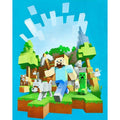 Bleu - Side - Minecraft - T-shirt ADVENTURE - Fille