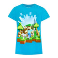 Bleu - Front - Minecraft - T-shirt ADVENTURE - Fille