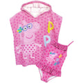 Rose - Close up - Peppa Pig - Ensemble Maillot de bain et poncho - Fille