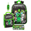 Noir - Vert - Close up - Minecraft - Ensemble Sac à dos TIME TO MINE - Enfant