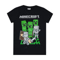 Noir - Vert - Gris - Front - Minecraft - T-shirt ADVENTURE - Enfant