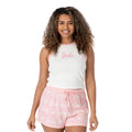 Rose - Blanc - Lifestyle - Barbie - Ensemble de pyjama court - Femme