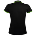 Noir-vert clair - Back - SOLS - Polo manches courtes PASADENA - Femme