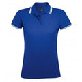 Bleu roi-blanc - Front - SOLS - Polo manches courtes PASADENA - Femme