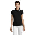 Noir-blanc - Back - SOLS - Polo manches courtes PASADENA - Femme