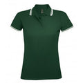 Vert forêt-blanc - Front - SOLS - Polo manches courtes PASADENA - Femme