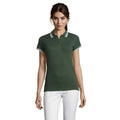 Vert forêt-blanc - Back - SOLS - Polo manches courtes PASADENA - Femme