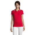 Rouge-blanc - Back - SOLS - Polo manches courtes PASADENA - Femme