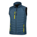 Bleu marine - Jaune - Front - Result -  Gilet Softshells matelassé et rembourré COMPASS -  Homme