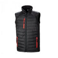 Noir - rouge - Front - Result -  Gilet Softshells matelassé et rembourré COMPASS -  Homme