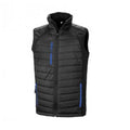 Noir - bleu roi - Front - Result -  Gilet Softshells matelassé et rembourré COMPASS -  Homme