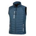 Bleu marine - Gris - Front - Result -  Gilet Softshells matelassé et rembourré COMPASS -  Homme