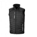 Noir - gris - Front - Result -  Gilet Softshells matelassé et rembourré COMPASS -  Homme