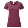 Bordeaux chiné - Front - Fruit Of The Loom - T-shirt manches courtes ICONIC - Femme