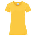 Jaune - Front - Fruit Of The Loom - T-shirt manches courtes ICONIC - Femme