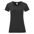 Noir - Front - Fruit Of The Loom - T-shirt manches courtes ICONIC - Femme