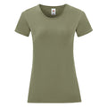 Vert kaki - Front - Fruit Of The Loom - T-shirt manches courtes ICONIC - Femme