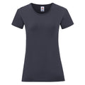 Bleu marine foncé - Front - Fruit Of The Loom - T-shirt manches courtes ICONIC - Femme