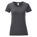 Gris foncé chiné - Front - Fruit Of The Loom - T-shirt manches courtes ICONIC - Femme