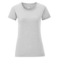 Gris chiné - Front - Fruit Of The Loom - T-shirt manches courtes ICONIC - Femme