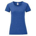 Bleu roi chiné - Front - Fruit Of The Loom - T-shirt manches courtes ICONIC - Femme