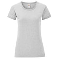 Gris clair chiné - Front - Fruit Of The Loom - T-shirt manches courtes ICONIC - Femme