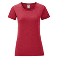 Rouge chiné - Front - Fruit Of The Loom - T-shirt manches courtes ICONIC - Femme