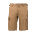 Camel - Front - Kariban - Short cargo MULTI POCKET - Adulte