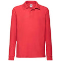 Rouge - Front - Fruit Of The Loom - Polo manches longues - Unisexe