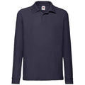 Bleu marine foncé - Front - Fruit Of The Loom - Polo manches longues - Unisexe