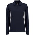 Bleu marine - Front - SOLS - Polo manches longues PERFECT - Femme