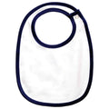 Blanc - Bleu marine - Front - Babybugz - Bavoir ORGANIC - Bébé