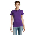 Violet foncé - Side - SOLS - Polo manches courtes PRIME - Femme