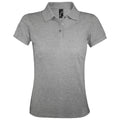 Gris chiné - Front - SOLS - Polo manches courtes PRIME - Femme