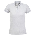 Gris clair chiné - Front - SOLS - Polo manches courtes PRIME - Femme