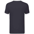 Bleu marine - Blanc - Back - Fruit of the Loom - T-shirt RINGER - Homme