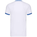 Blanc - Bleu roi - Back - Fruit of the Loom - T-shirt RINGER - Homme