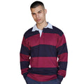 Bordeaux - Bleu marine - Side - Front Row - Polo - Homme