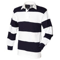 Blanc - Bleu marine - Front - Front Row - Polo - Homme