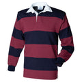 Bordeaux - Bleu marine - Front - Front Row - Polo - Homme