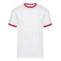 Blanc - Rouge - Front - Fruit of the Loom - T-shirt - Homme