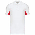 Blanc - Rouge - Front - Kariban - Polo - Homme