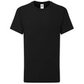 Noir - Front - Fruit of the Loom - T-shirt ICONIC PREMIUM - Enfant