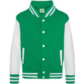 Vert Kelly - Blanc - Front - Awdis - Blouson d´université - Enfant