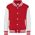 Rouge feu - Blanc - Front - Awdis - Blouson d´université - Enfant