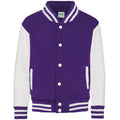 Violet - Blanc - Front - Awdis - Blouson d´université - Enfant