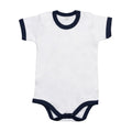 Blanc - Bleu marine - Front - Babybugz - Body RINGER - Bébé