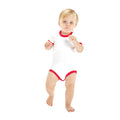 Blanc - Rouge - Back - Babybugz - Body RINGER - Bébé