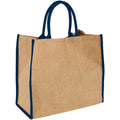 Marron - bleu-marine - Front - Bullet - Sac en jute THE LARGE - Mixte