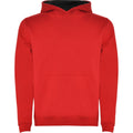 Rouge - Noir - Front - Roly - Sweat à capuche avec cordons URBAN - Enfant